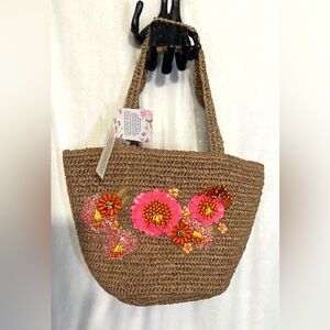 💛🩷 Viral Made In India-Handcrafted
floral beaded woven Tote bag 💛🩷NWT